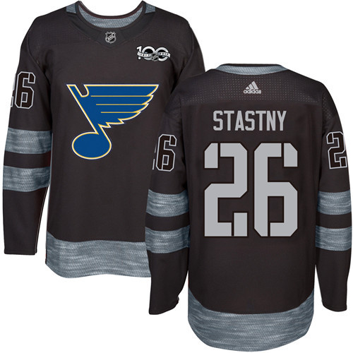 Adidas Blues #26 Paul Stastny Black 1917-100th Anniversary Stitched NHL Jersey